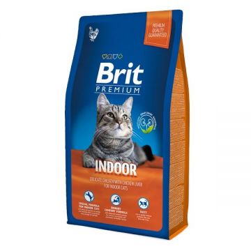 Brit Premium Cat Indoor, 8 kg la reducere