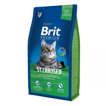 Brit Premium Cat Sterilised, 8 kg la reducere