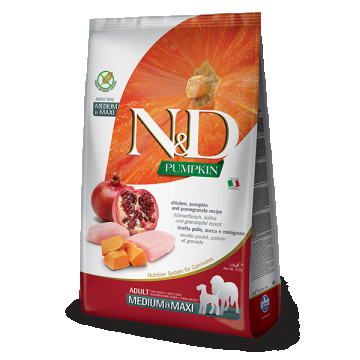 N&D Dog GF Pumpkin Chicken & Pomegranate Adult Medium Maxi, 2.5 kg