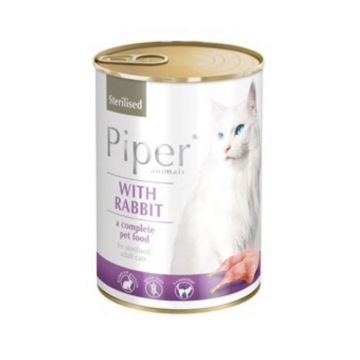 Piper Cat Sterilised, Iepure, 400 g la reducere