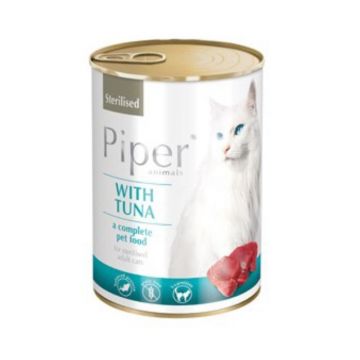 Piper Cat Sterilised, Ton, 400 g la reducere