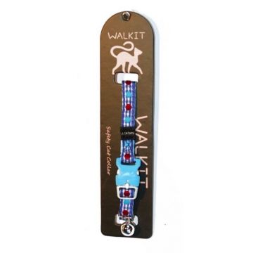 Walkit Zgarda Pisica Woven Albastru, 1.0x20-30 cm Walkit Zgarda Pisica Woven Albastru, 1.0x20-30 cm