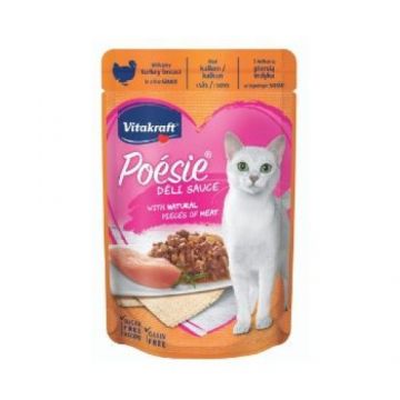Hrana umeda pentru pisici Vitakraft Poesie Plic Piept Curcan in sos 85 g