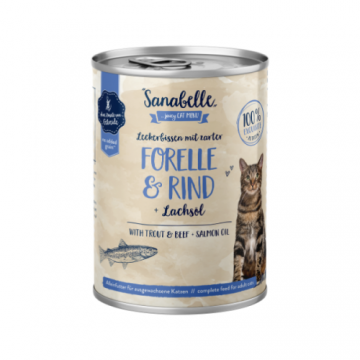 Hrana umeda Sanabelle cu Pastrav si Vita 400 gr