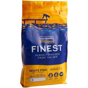 Hrana uscata pentru caini Fish4Dogs Finest Adult Pe?te alb ?i Cartofi Large Kibble 12 kg