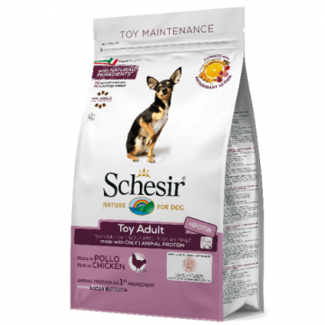 Hrana uscata pentru caini Schesir Toy Adult Monoprotein cu pui 800 g