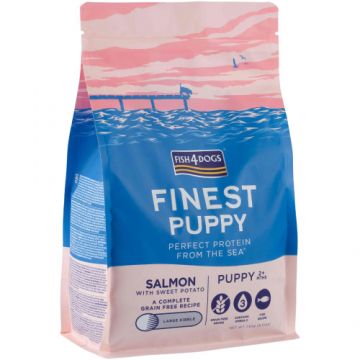 Hrana uscata pentru catei Fish4Dogs Finest Puppy Somon si Cartofi dulci 1.5 kg