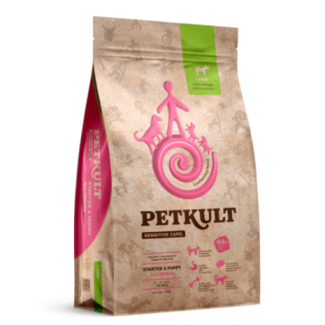 Hrana uscata pentru catei Petkult Sensitive Starter & Puppy Miel si Orez 12kg