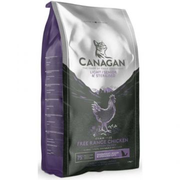 Hrana uscata pentru pisici Canagan Cat Light Senior Sterilised 4 kg