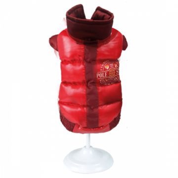 Jacheta rosie cu guler pentru caini Croci Pole Star 40 cm