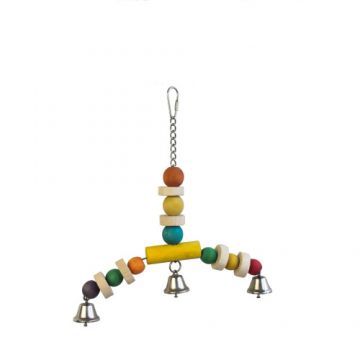 Jucarie colorata din lemn pentru pasari LBW 21.5x30 cm