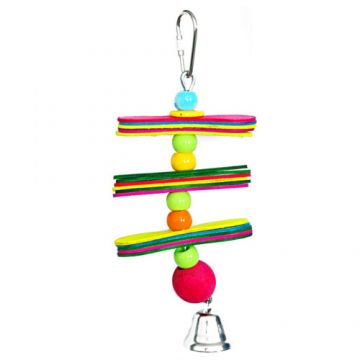 Jucarie colorata din lemn pentru pasari LBW 21 cm