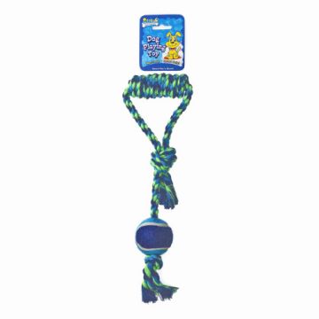 Jucarie pentru caini sfoara cu minge de tenis Soleil 40 cm