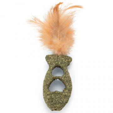 Jucarie pentru pisici Beeztees Peste Catnip cu pene 12cm