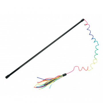 Jucarie pentru pisici Beeztees Undita curcubeu 70 cm PP430410