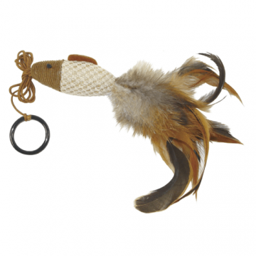 Jucarie pentru pisici Enjoy Peste bej cu pene 8029