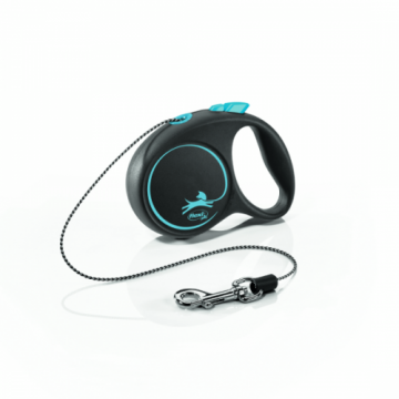 Lesa retractabila, albastra, lungime 3 m, pentru caini cu greutate de pana la 8 kg