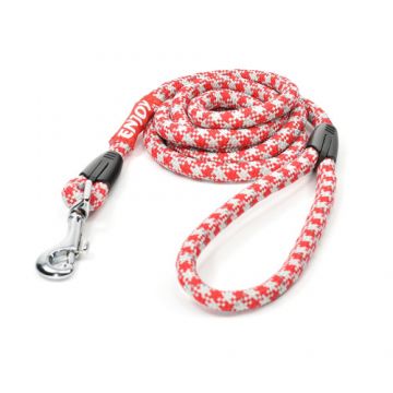 Lesa sport reflectorizanta pentru caini, rosie, din poliester, lungime 200 cm, latime 1.3 cm