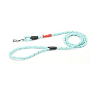Lesa sport reflectorizanta pentru caini, turcoaz, din poliester, lungime 120 cm, latime 0.6 cm