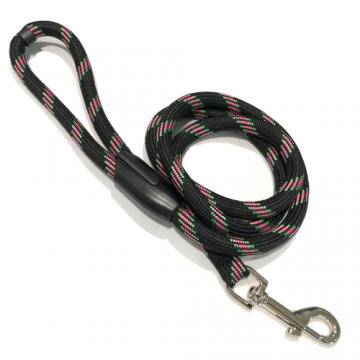 Lesa textila, neagra, rezistenta, lungime 170 cm, pentru caini cu greutate de pana la 25 kg