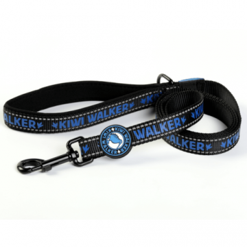 Lesa textila pentru caini, albastra, cu margini reflectorizante, lungime 150 cm, latime 25 mm