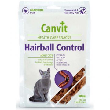 Recompensa pentru pisici Canvit Health Care Snack Hairball 100 gr