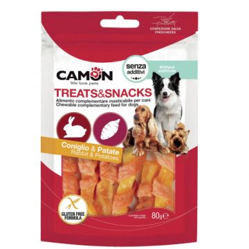 Recompense pentru caini Camon Iepure si Cartof Dulce 80 gr