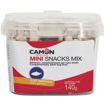 Recompense pentru caini Camon Snackbox Mini Bones 140 gr