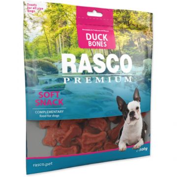 Recompense pentru caini Rasco Soft Mini Oase Rata 500 gr