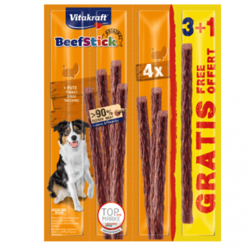 Recompense pentru caini Vitakraft Beef Stick Curcan 48g 3+1 PROMO