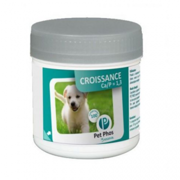 Supliment pentru caini Pet Phos Croissance Ca/P 1.3, 100 tablete