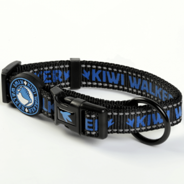 Zgarda caini, albastra, reflectorizanta, circumferinta 42-55 cm x latime 2 cm