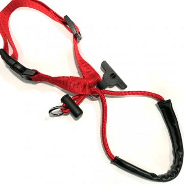 Zgarda caini cu botnita, rosie, din nylon, comoda, 35-50 cm x 2 cm