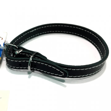Zgarda din piele, neagra, reglabila, 10 mm x 270 mm