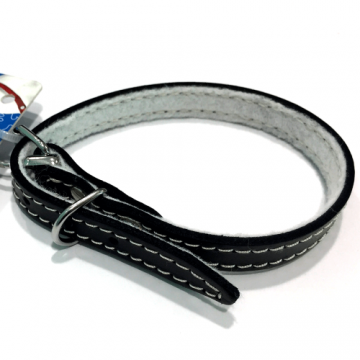 Zgarda din piele, neagra, rezistenta, 14 mm x 400 mm