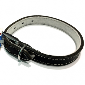 Zgarda din piele, neagra, rezistenta, 15 mm x 400 mm