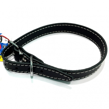 Zgarda din piele, neagra, rezistenta, 18 mm x 470 mm
