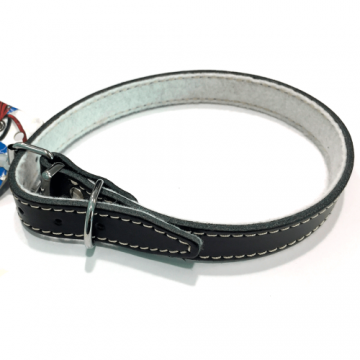 Zgarda din piele, neagra, rezistenta, 22 mm x 550 mm