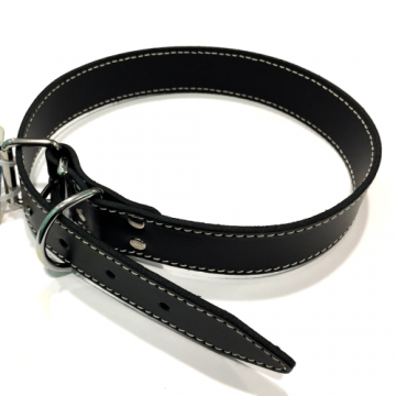 Zgarda din piele, neagra, rezistenta, 30 mm x 640 mm