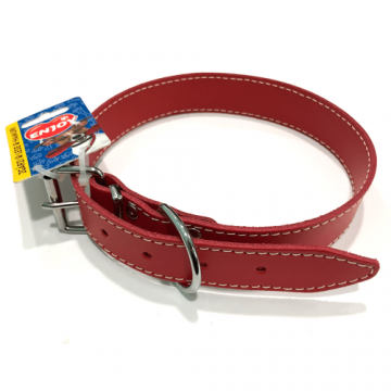 Zgarda din piele, rosie, rezistenta, 22 mm x 550 mm