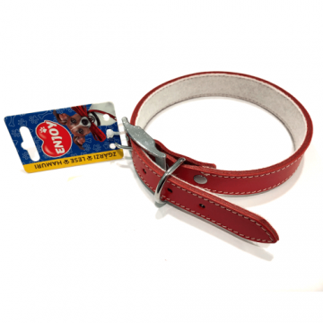 Zgarda din piele, rosie, rezistenta, 25 mm x 550 mm