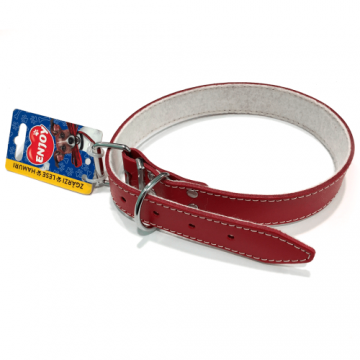 Zgarda din piele, rosie, rezistenta, 30 mm x 640 mm