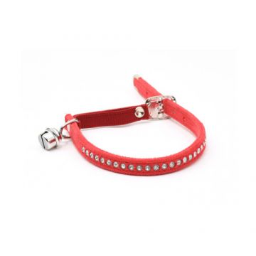 Zgarda Pisica Swarovski Rosu