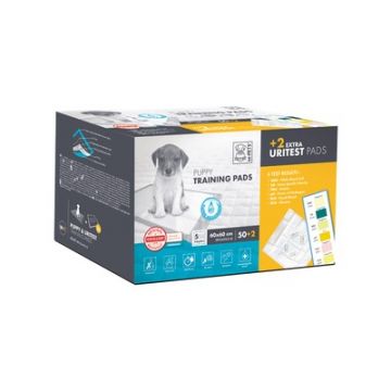 Covorase absorbante pentru caini, Uritest, 50 bucati simple + 2 bucati cu strips