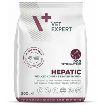 Hrana dietetica pentru caini cu afectiuni hepatice Vet Expert Hepatic Dog, 300 g