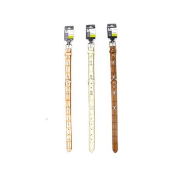 Zgarda caini, roz, cu decor os, 1.6 cm x 35 cm