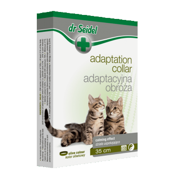 Zgarda cu actiune calmanta pentru pisici, neagra, emana substante naturale, 35 cm