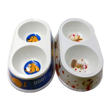 Castron dublu oval melamina 24/14/6 cm