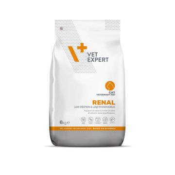 Dieta veterinara uscata pentru pisici adulte cu afectiuni renale Vet Expert Renal, 6 kg