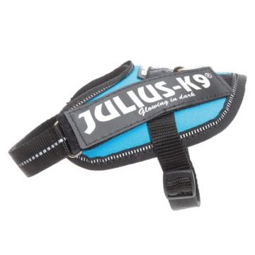 Ham ergonomic K9 Power Baby, albastru, impermeabil, reflectorizant, 29-36 cm